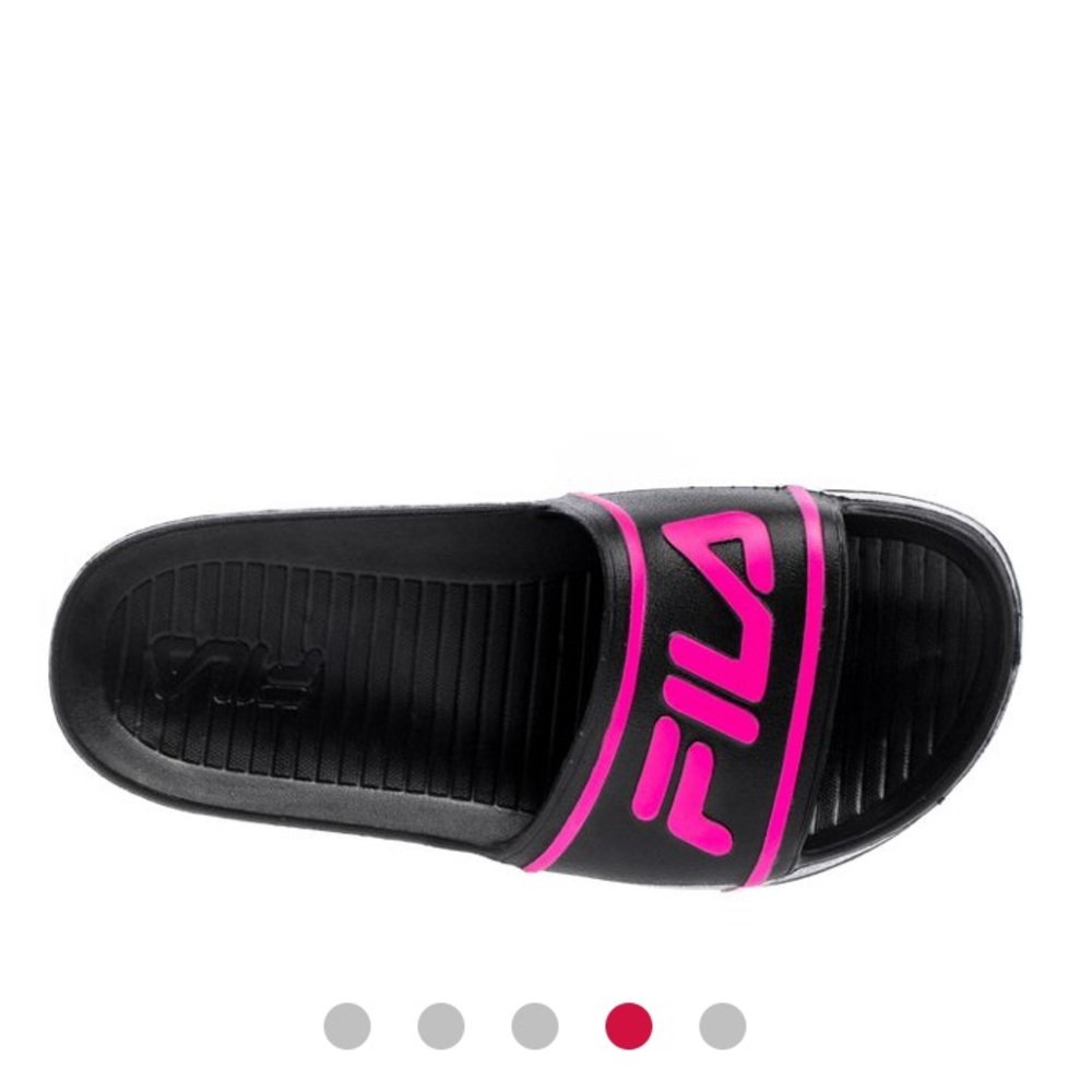 NEW FILA Slides in Black/Hot Pink